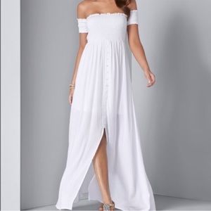 Venus White Smocked Dress